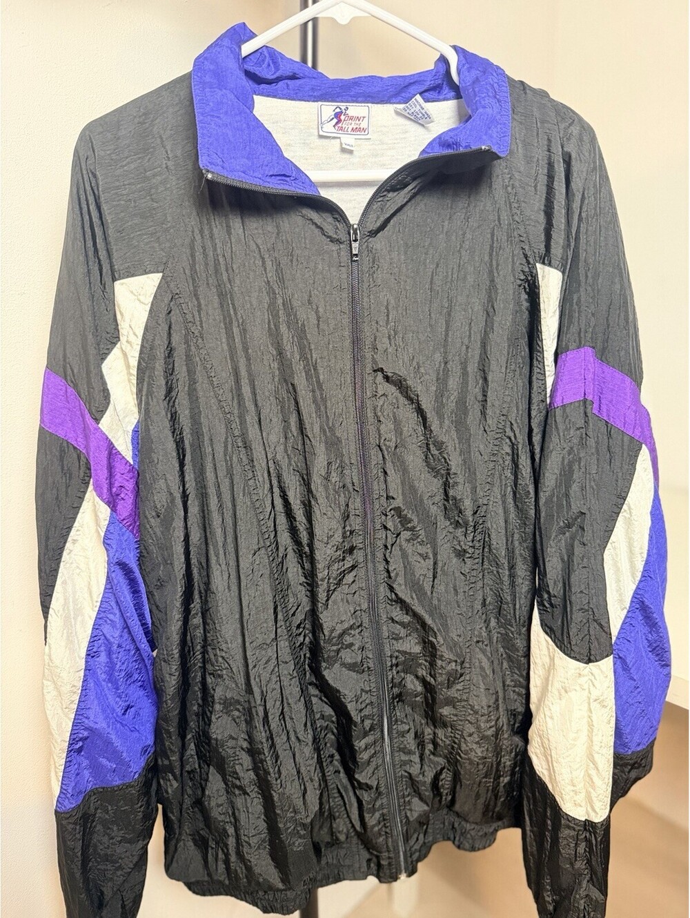 Vtg Sprint for the Tall Man 80's Windbreaker Jacket Mens Colorblock
